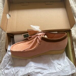 Pink Suede Lace-Up Shoes